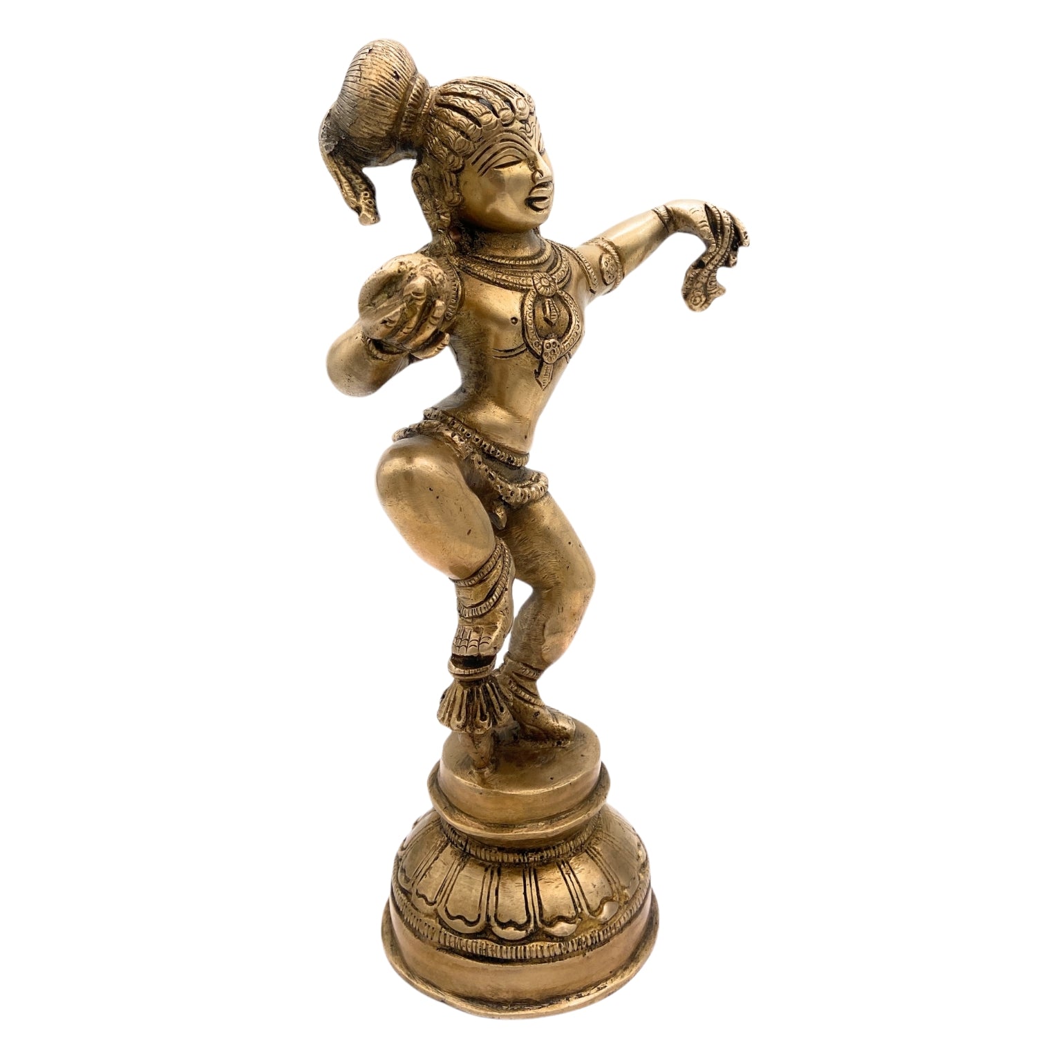 Lord Bal Gopal Krishna Idol | Brass Murti | Gopal Statue | Kanhaiya Vigraham | Makhan Chor Murti for Home Decor & Pooja,Gold, 11.5 Inch, 1 Piece