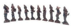 Bhunes Copper Das Avatar Dashavatara Dasavatharam Of Lord Vishnu Statues Ten Incarnations Avatars Idol Murti Home Puja Temple,Brown, 3.5 Inch, 1 Piece