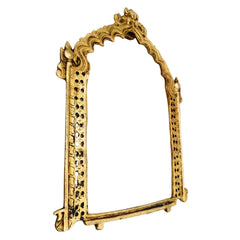 Traditional Brass Prabhavali Arch Frame | Tiruvasi Prabhamandala Prabhavalli Deity Backplate for Pooja Room & Temple Decor,Gold, 11 Inch, 1 Piece