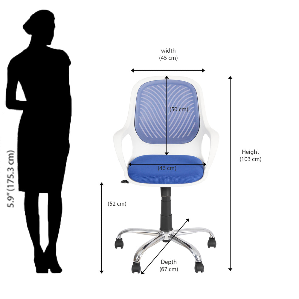 Nilkamal Yaris Mid Back Chrome Base Chair