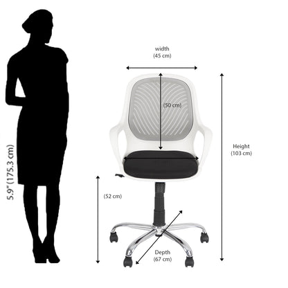 Nilkamal Yaris Mid Back Chrome Base Chair
