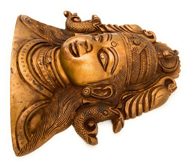 Brass Parvati Head Idol – Gauri Uma Shakti Mahadevi Murti for Pooja, Decor & Gifting, 8.5 Inch, 1 Piece