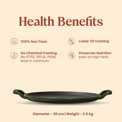 No. 12 Enamel Cast Iron Dosa Tawa (30cm)