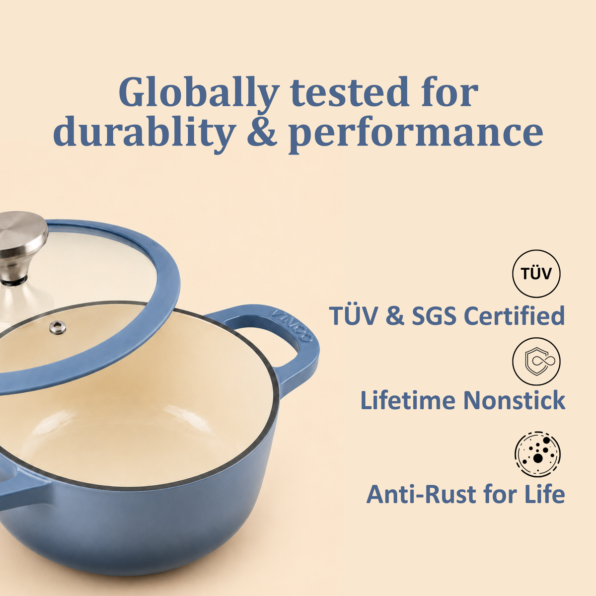 Vinod Cast Iron Freya Saucepot  - 20 cm -  2 L