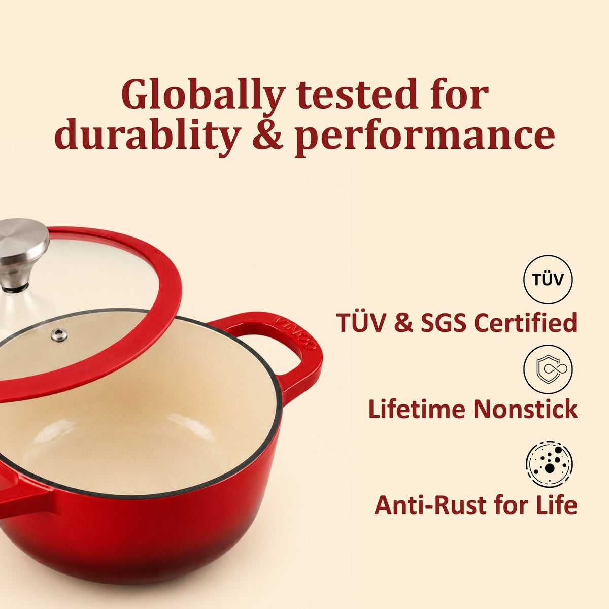 Vinod Cast Iron Freya Saucepot  - 20 cm -  2 L