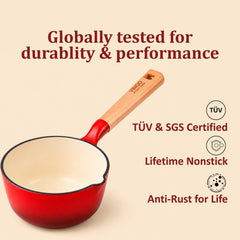 Vinod Cast Iron Freya Sauce Pan - 16 cm - 1.4 L
