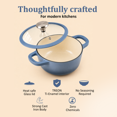 Vinod Cast Iron Freya Saucepot  - 20 cm -  2 L