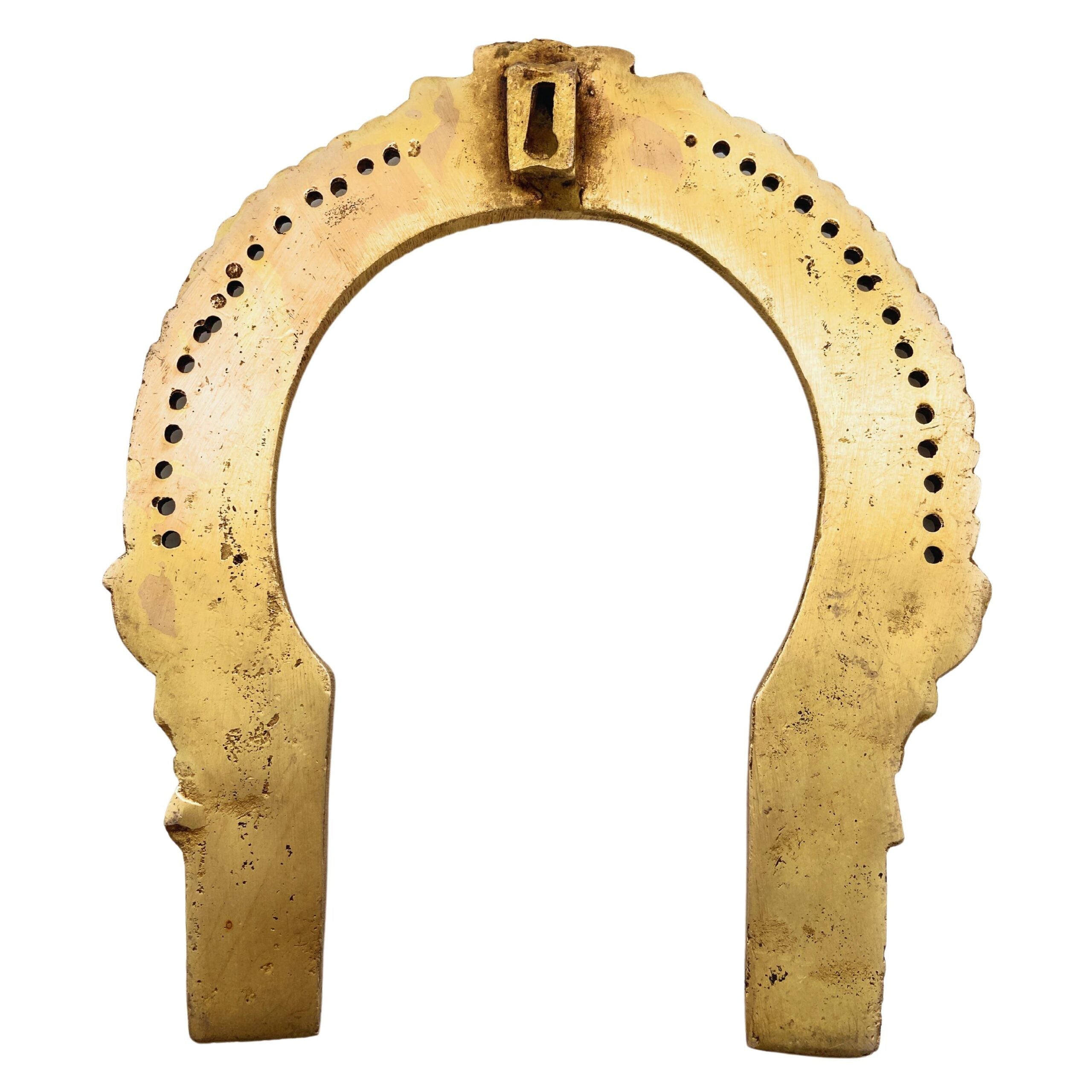 Brass Prabhavali Frame, Traditional Prabhawali Arch Wall Hanging for Temple, Mandir & Home Decor, Kirtimukha For Diety Prabhaval,Gold, 9 Inch, 1 Piece