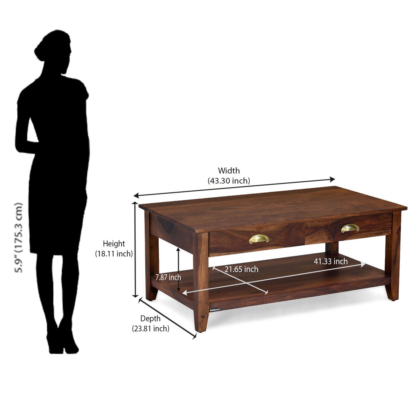 Nilkamal Zanus Coffee Table (Walnut)