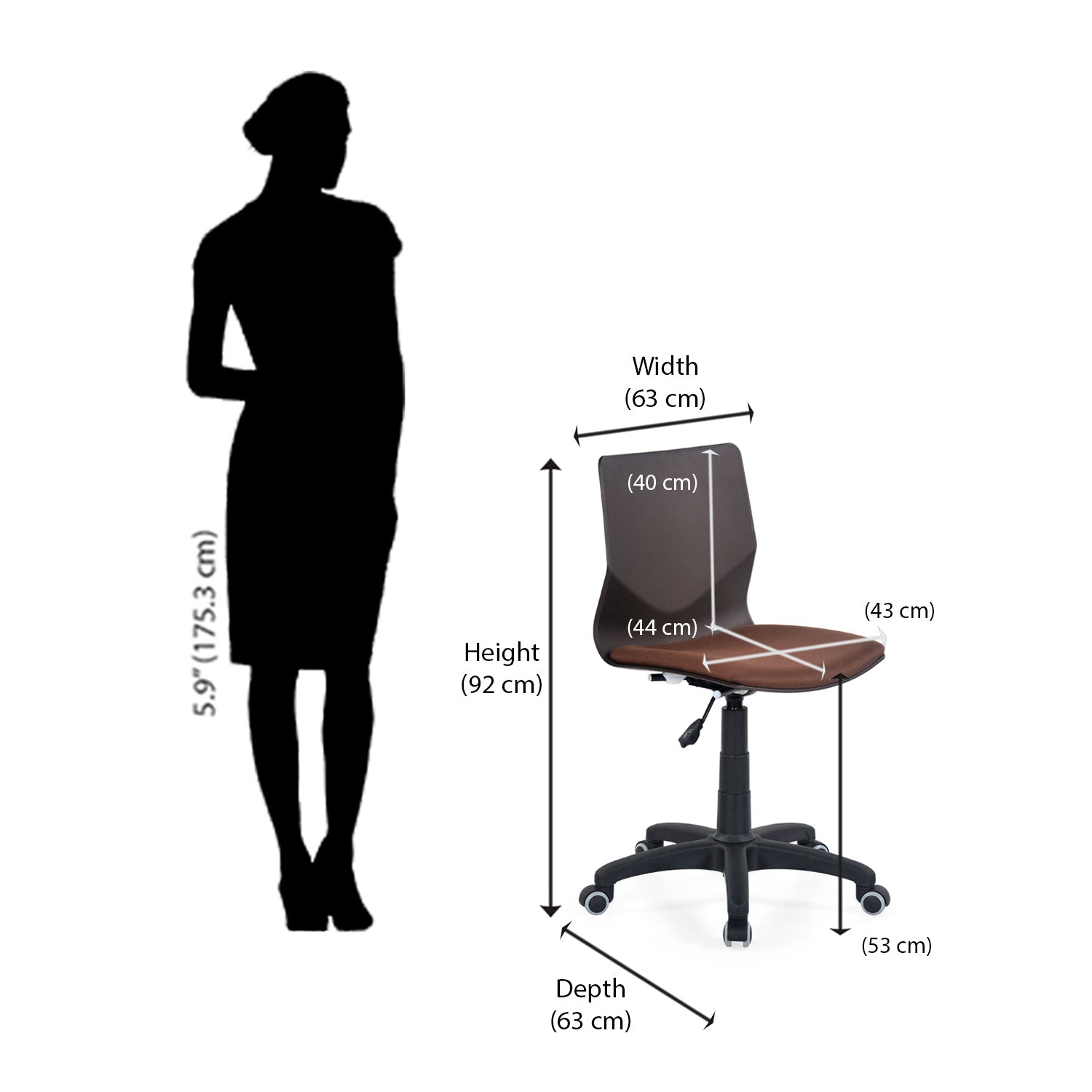 Nilkamal Zing Revolving Office Chair (Brown)
