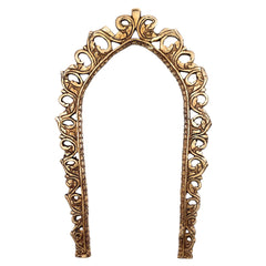 Handcrafted Brass Prabhavali Arch Frame | Prabhavalli Prabhamandala Tiruvasi Thiruvasi Backplate for Deity Idol, Pooja Room & Temple Decor,Gold, 14 Inch, 1 Piece