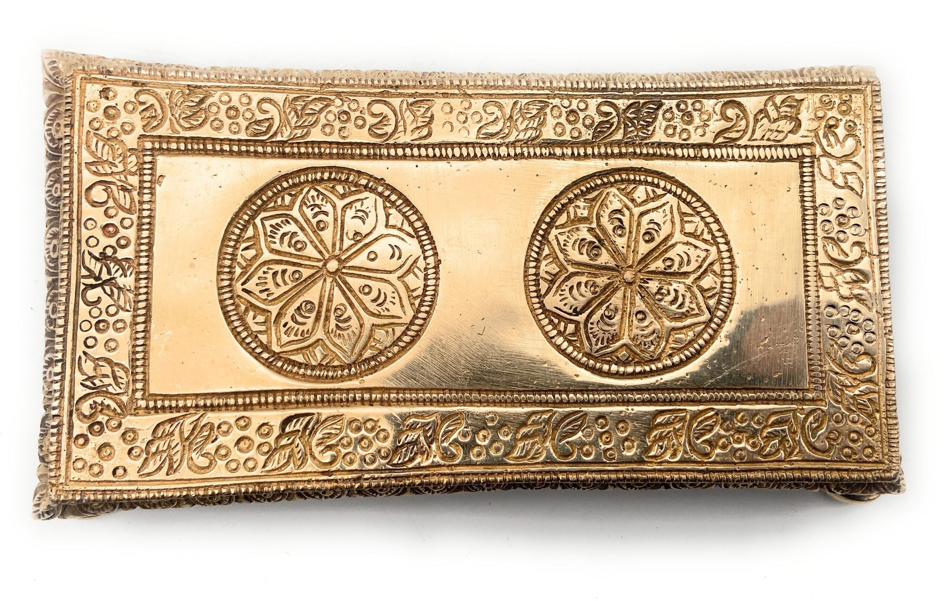 Brass Pooja Chowki, Handcrafted Traditional Peetham, Sinhasan Bajot for Mandir, Temple & Home Décor, Gold, 1 Inch, 1 Piece