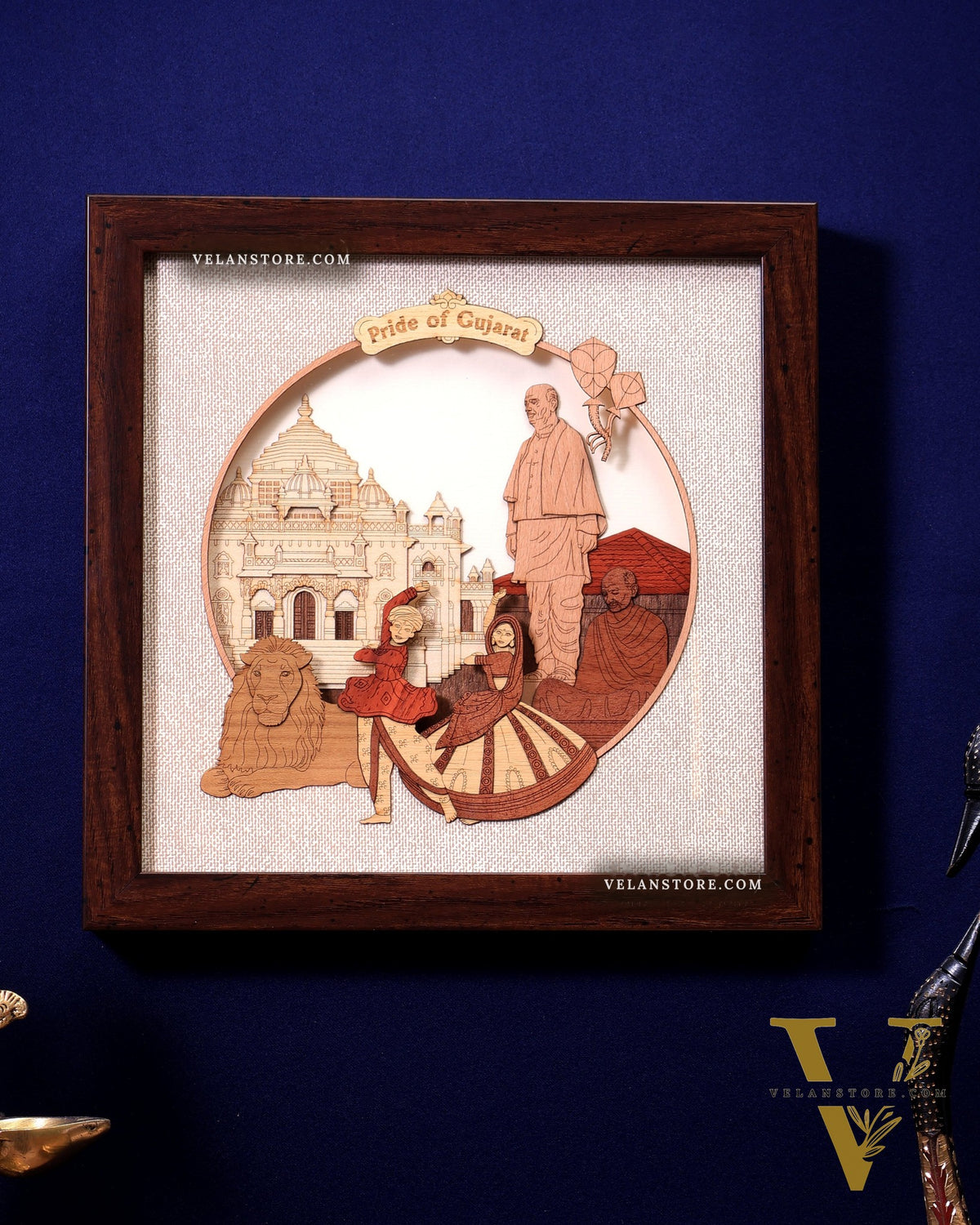 A Tribute to Gujarat – Handcrafted 3D Wooden Wall Hanging