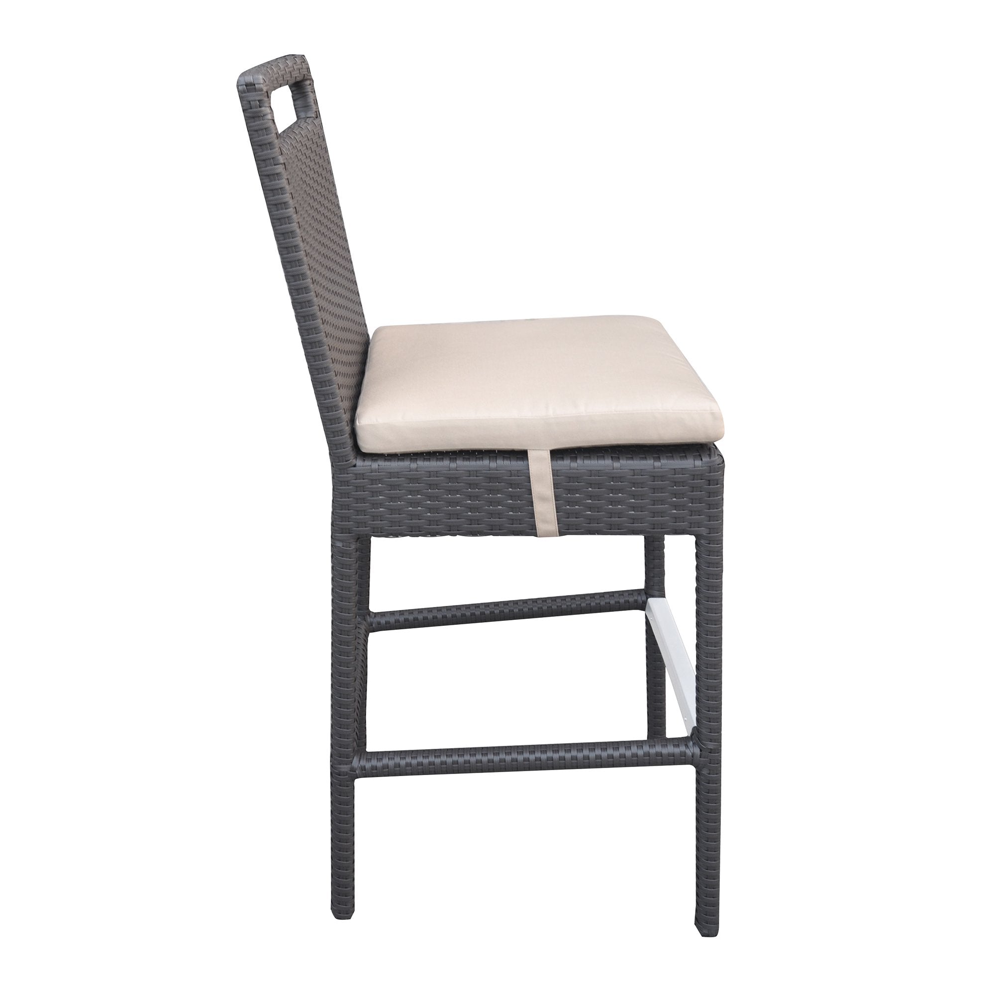 Manfredo Outdoor Patio Bar Sets 4 Chairs and 1 Table (Dark Brown)