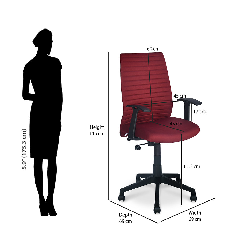 Nilkamal Thames Neo High Back Fabric Chair