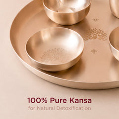 Peacock Motif • 36 Pcs 11.5" Kansa Dinner Set • Matte Finish • Thali Size - 11.5" • 100% Lead Free (कांसे का डिनर सेट)