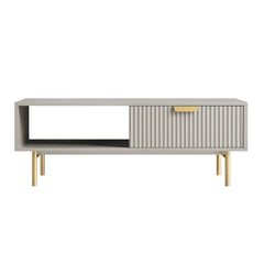 Velin Ridged Coffee Table with Drawer