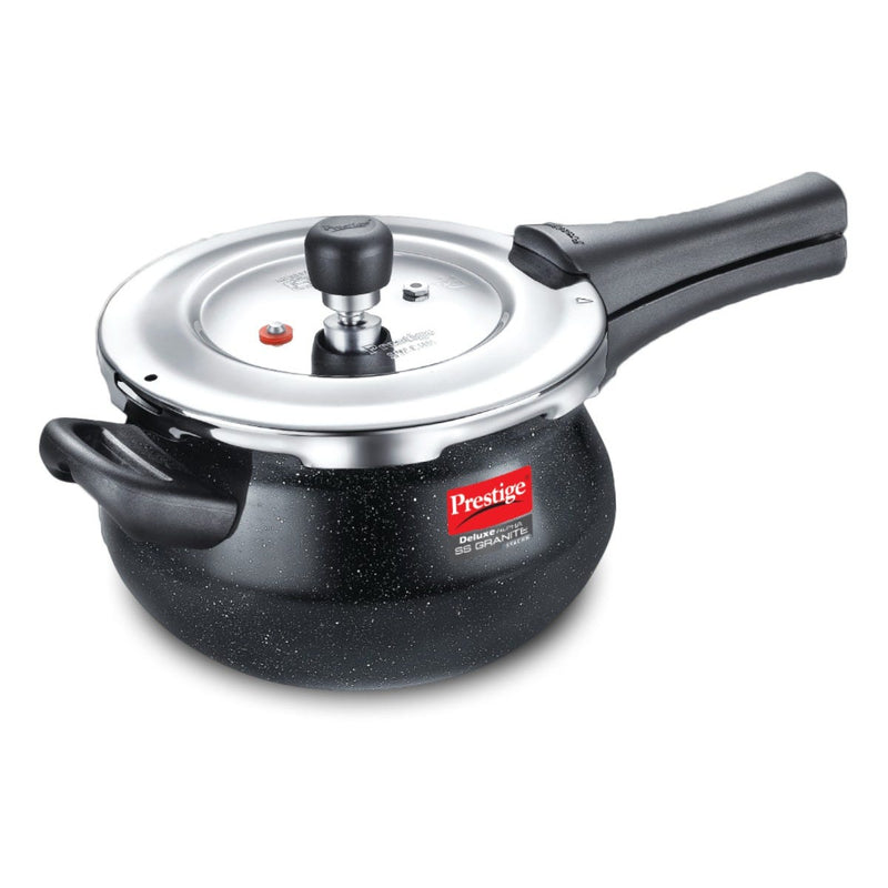 Prestige Deluxe Alpha Stainless Steel Pressure Cooker 4.0 L, Prestige Omega Deluxe Granite Non-stick Round Base Omni Tawa, 25 cm (Black)