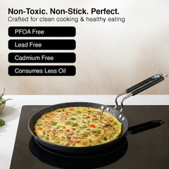 Prestige Durastone Hard Anodised 6 Layer Non-Stick Omni Tawa, 25 cm (Black), Prestige Durastone Hard Anodised 6 Layer Non-Stick Fry Pan, (24 cm, 1.9 Litre) (Black)