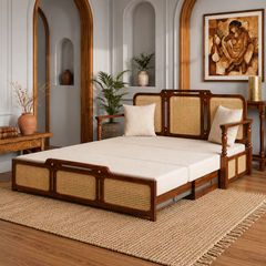 Solid Sheesham Wood Multi-Functional Sofa Cum Bed