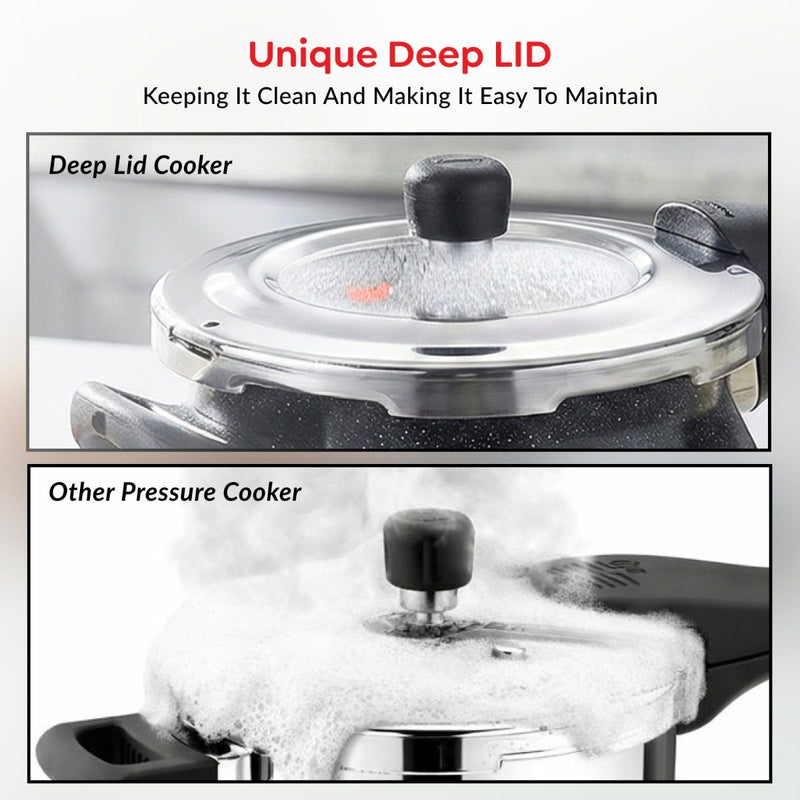 Prestige Deluxe Alpha Stainless Steel Pressure Cooker 4.0 L, Prestige Omega Deluxe Granite Non-stick Round Base Omni Tawa, 25 cm (Black)