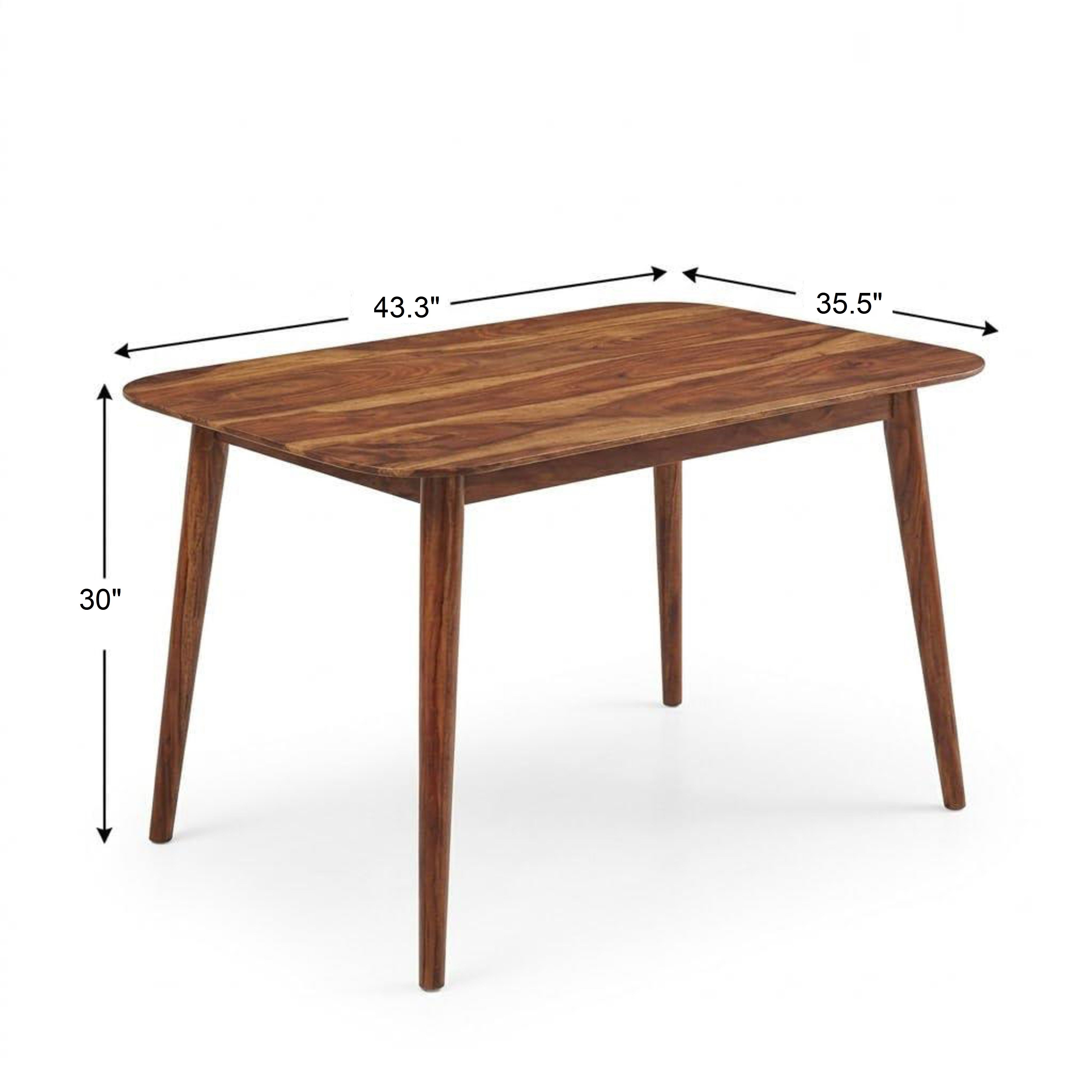 Astera Sheesham Wood 4 Seater Dining Set with Natural Cane Chairs