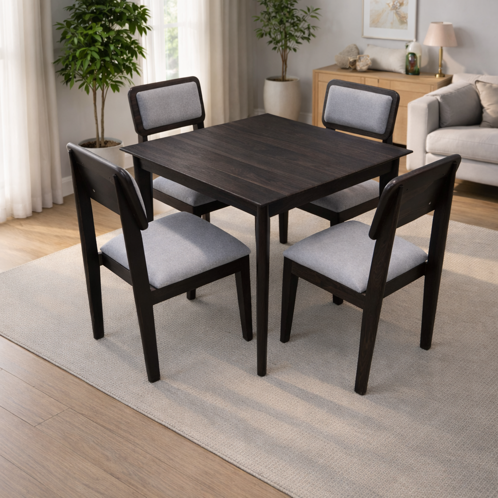 Urban Living Solid Sheesham Wood Four Seater Dining Table Set