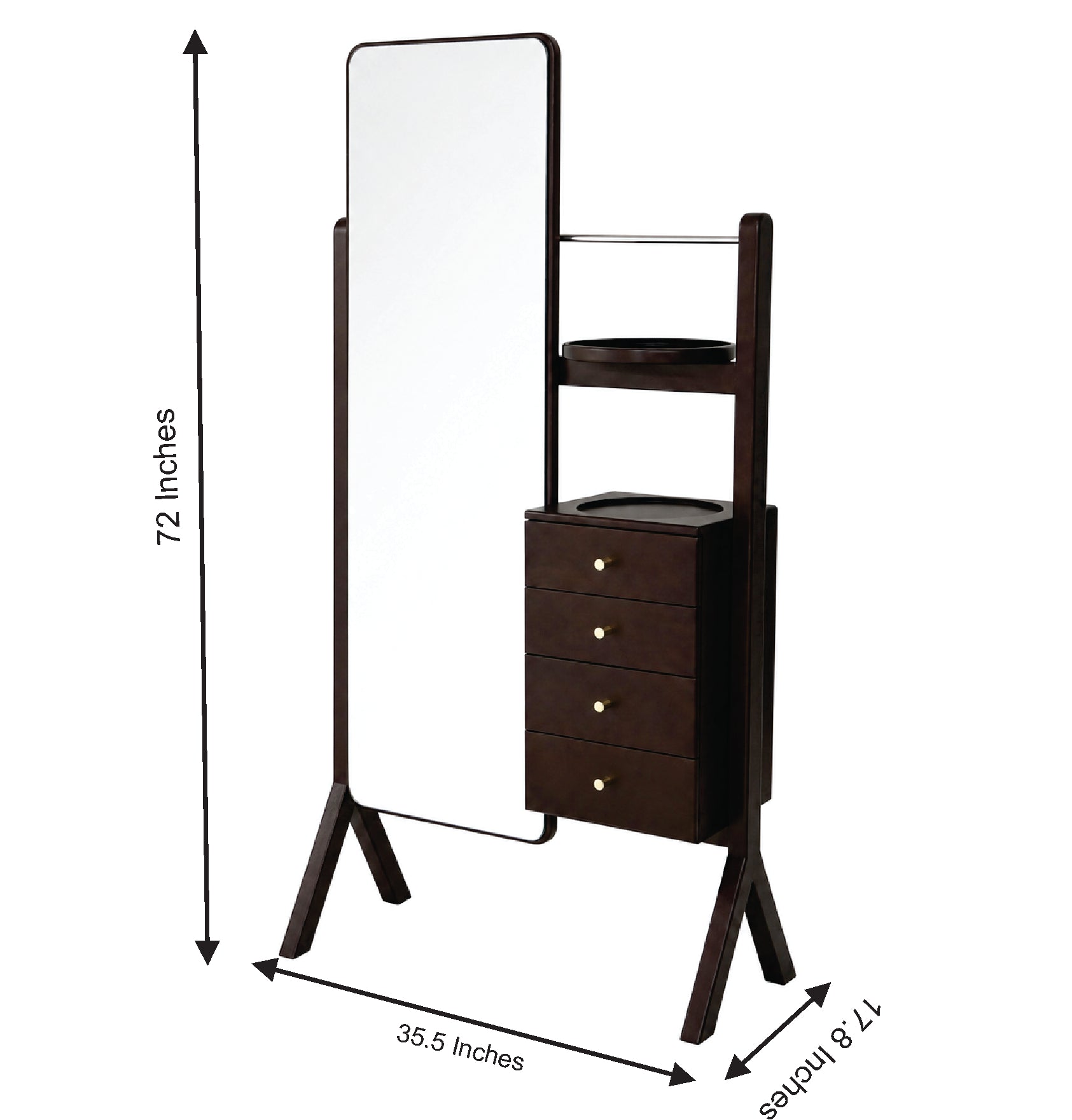 Elegant Wooden Dressing Table with Standing Mirror and Organizer
