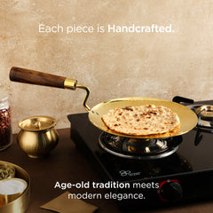 Traditional Brass Tawa | Authentic Dining Collection | 25.5 cm | Total Weight: ~1 kg