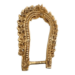 Brass Prabhavali Frame Arch Wall Hanging with Kirtimukha, Prabhawal & Prabhawali for Temple, Home Decor & Deity Backdrop | Traditional Brass Prabhavali for Pooja Room, Gold, 12 Inch, 1 Piece