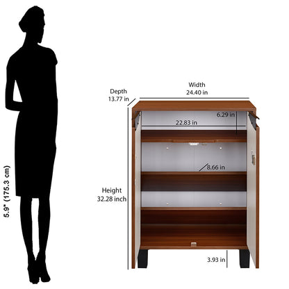 Nilkamal Flow Shoe Cabinet (Walnut/White)
