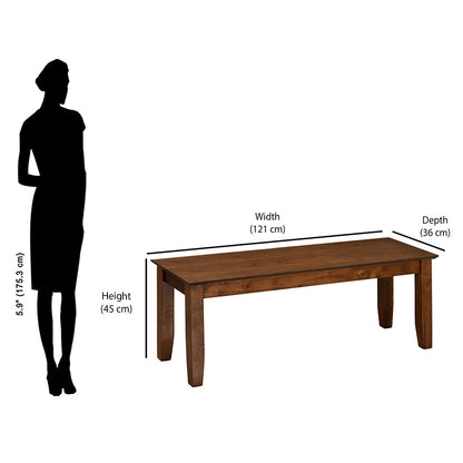 Nilkamal Carter Multi Use Long Sitting Bench for Living Room | Dining Room (Antique Oak)