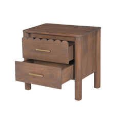 Indiana Scalloped Edge Solid Wood Bedside – Elegant Nightstand