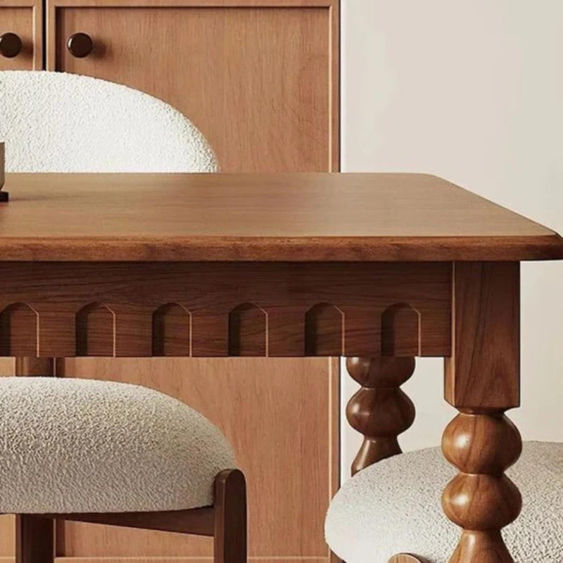 Premium Solid Wood 6 seater Dining Table with Turned Legs