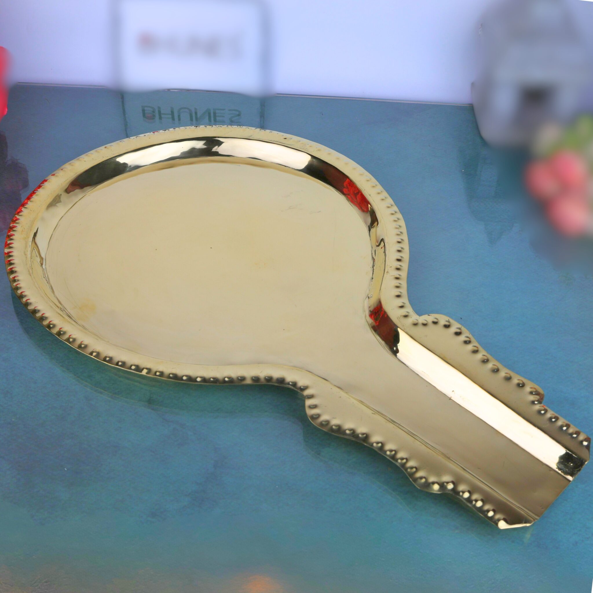 Brass Abhishek Patra Abhishekam Tray Somasutra Plate, Tirumanjana Peetam Pooja Pitham for Shiva Lingam Murti Vigraha Rituals, Gold, 14 Inch, 1 Piece