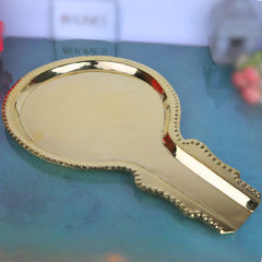 Brass Abhishek Patra Abhishekam Tray Somasutra Plate, Tirumanjana Peetam Pooja Pitham for Shiva Lingam Murti Vigraha Rituals, Gold, 14 Inch, 1 Piece