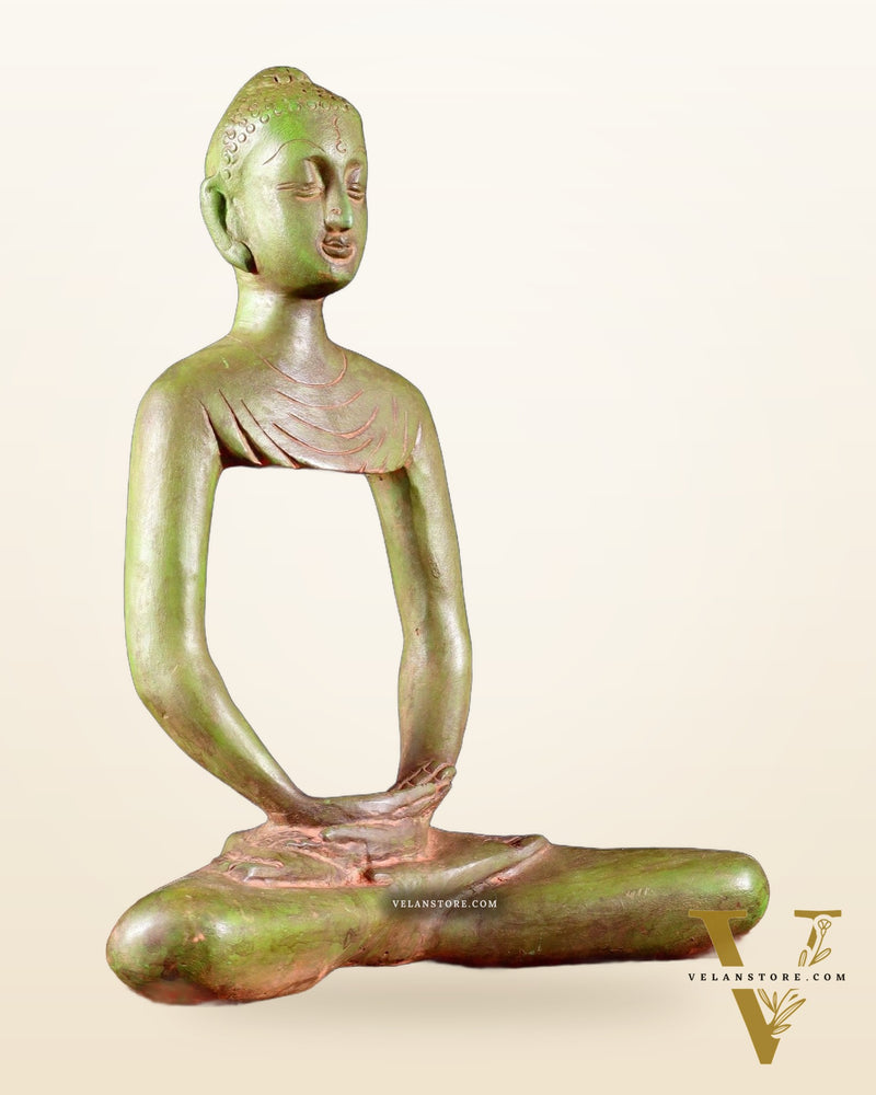 Abstract Brass Fasting Buddha 10"