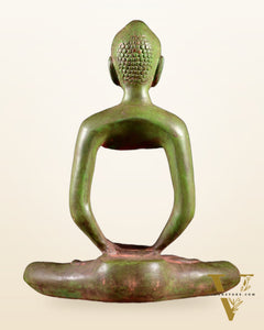 Abstract Brass Fasting Buddha 10"
