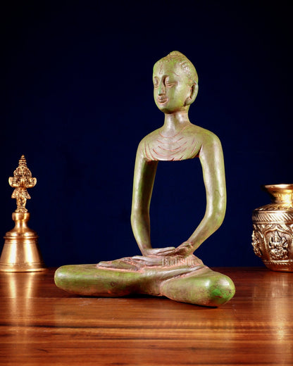 Abstract Brass Fasting Buddha 10"