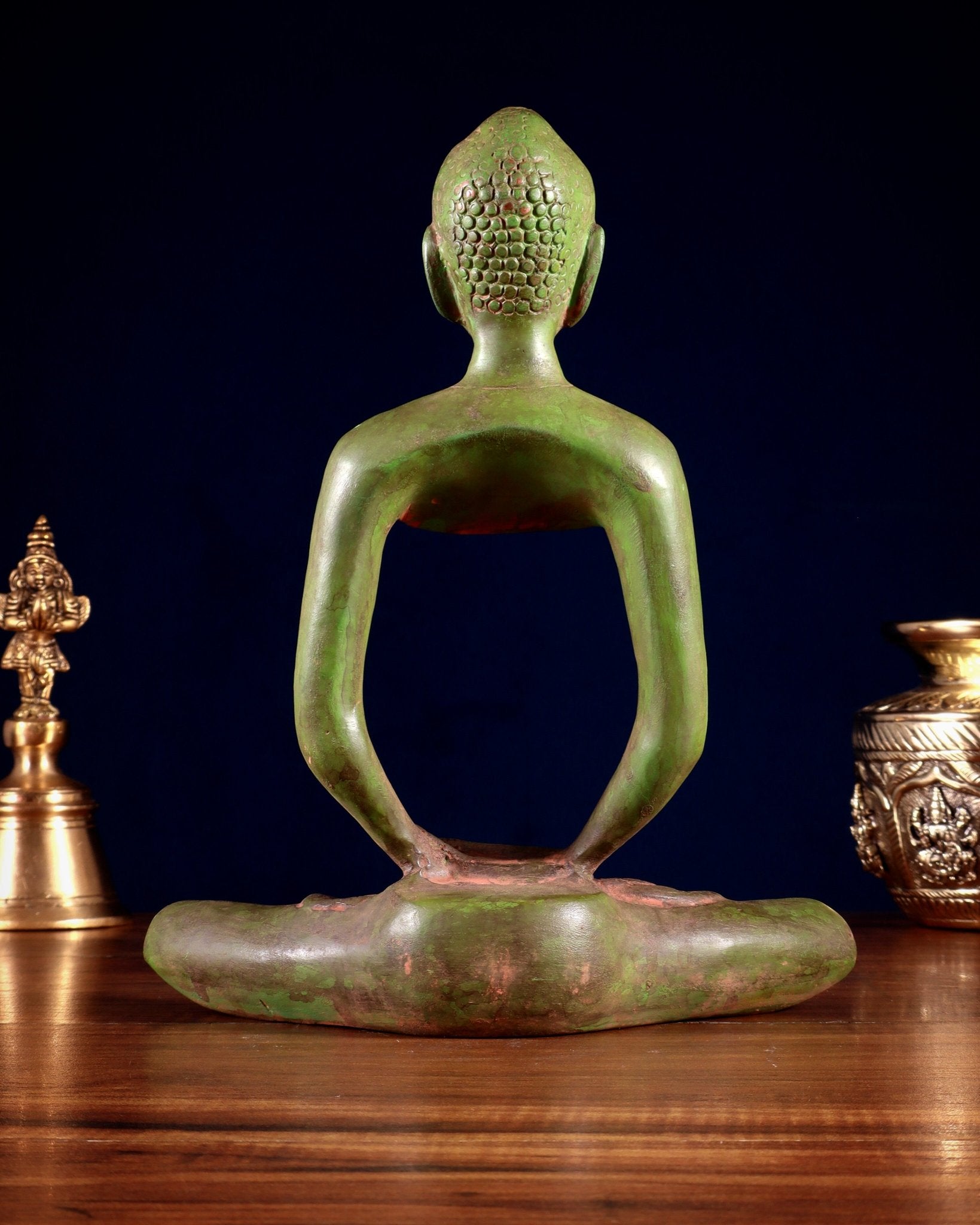 Abstract Brass Fasting Buddha 10"