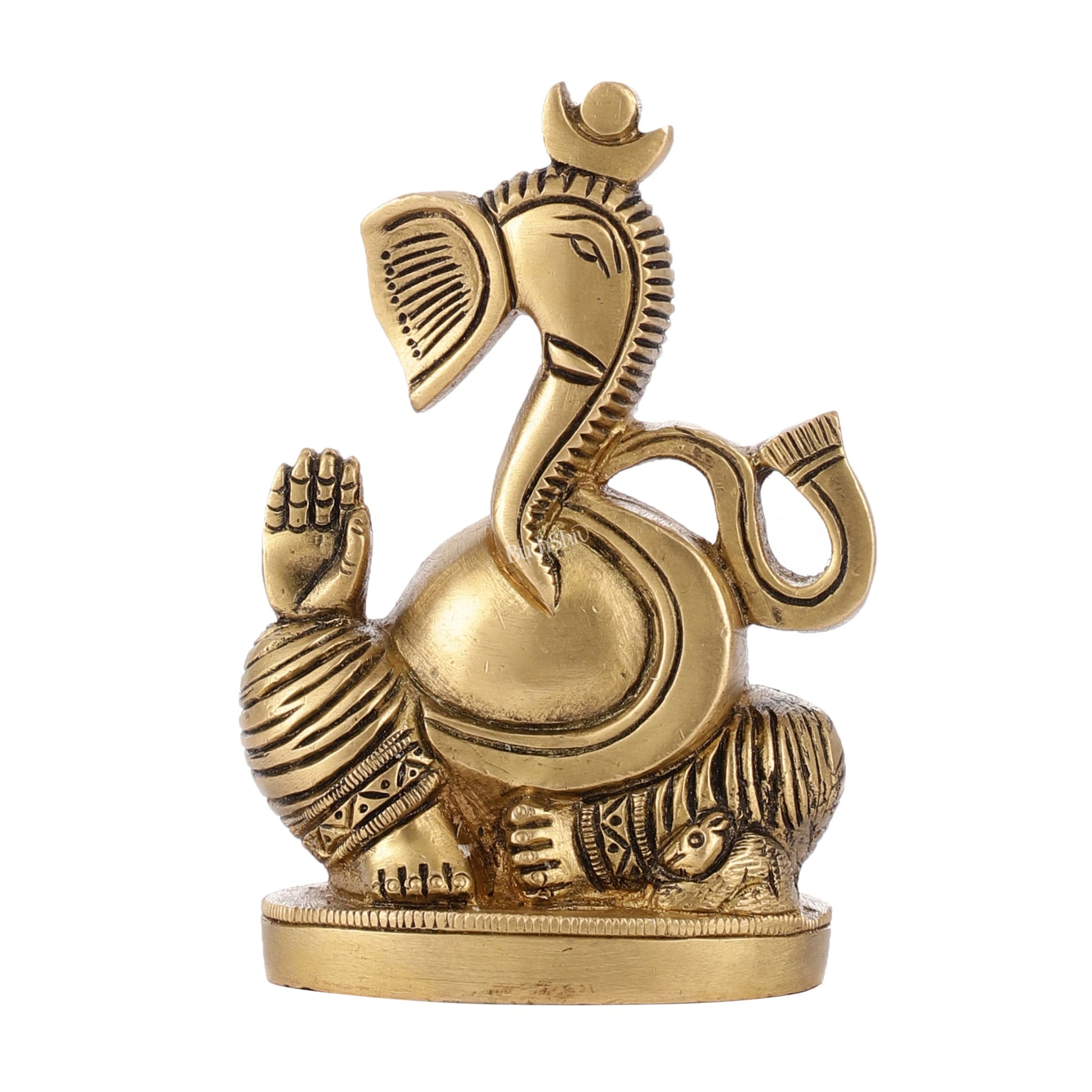 Abstract Modern Brass Ganesha Idol | Height 4.5 inch