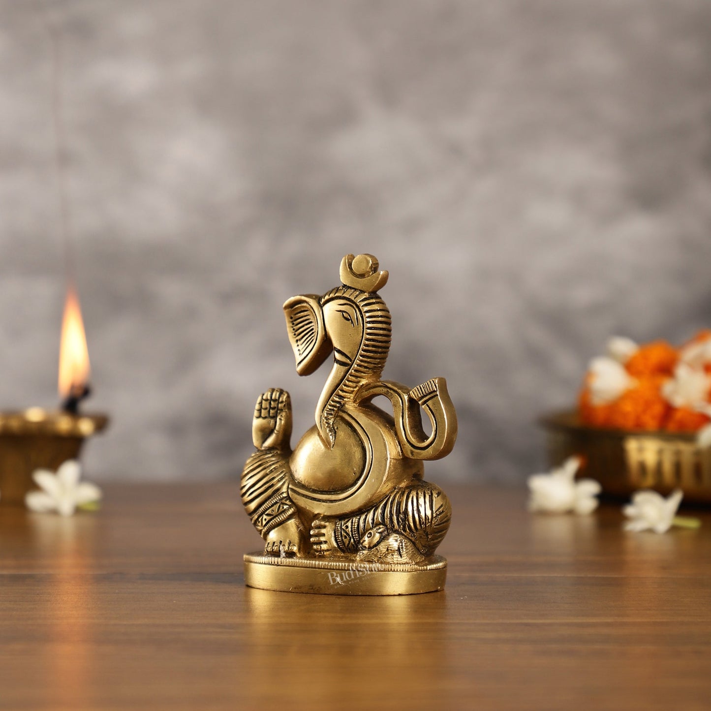 Abstract Modern Brass Ganesha Idol | Height 4.5 inch