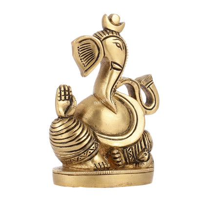 Abstract Modern Brass Ganesha Idol | Height 4.5 inch