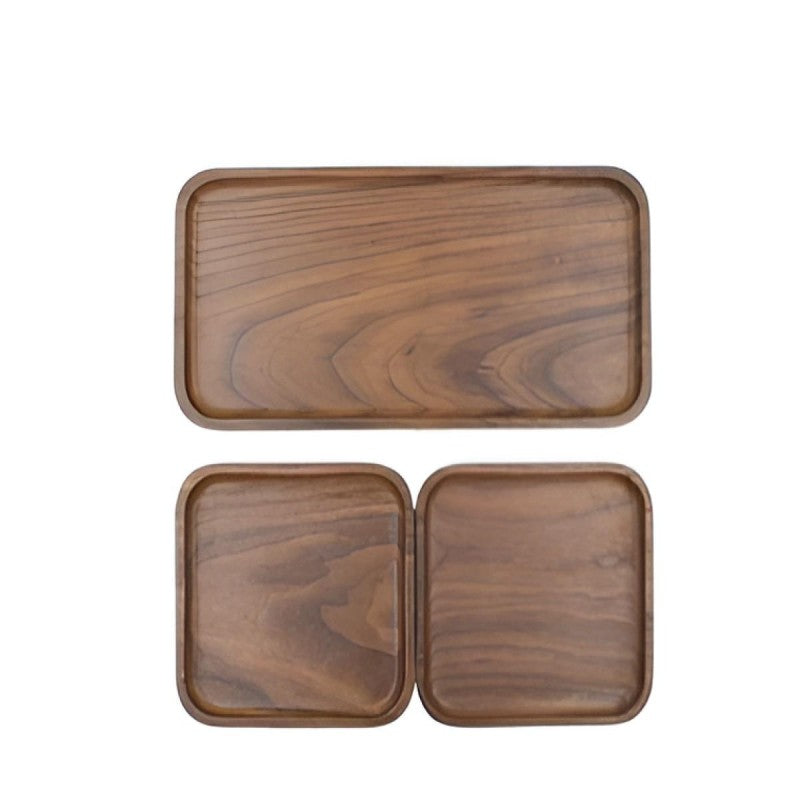 TrioServe Acacia Wood Serving Tray (Set of 3)