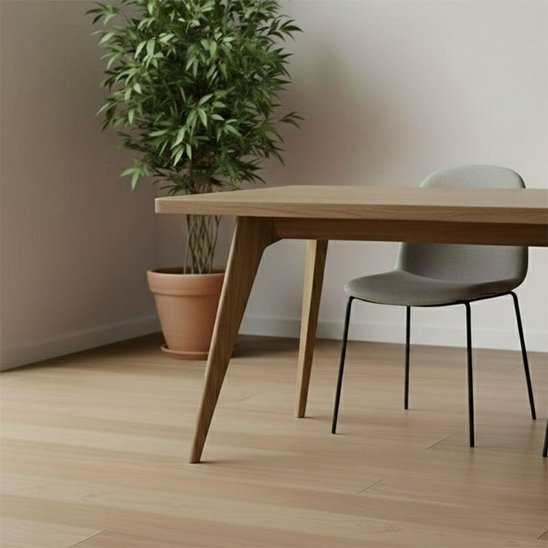 Aero Solid Wood Dining Table, Acacia Rectangular Top, 60x36 Inch Modern Minimalist