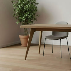 Aero Solid Wood Dining Table, Acacia Rectangular Top, 60x36 Inch Modern Minimalist