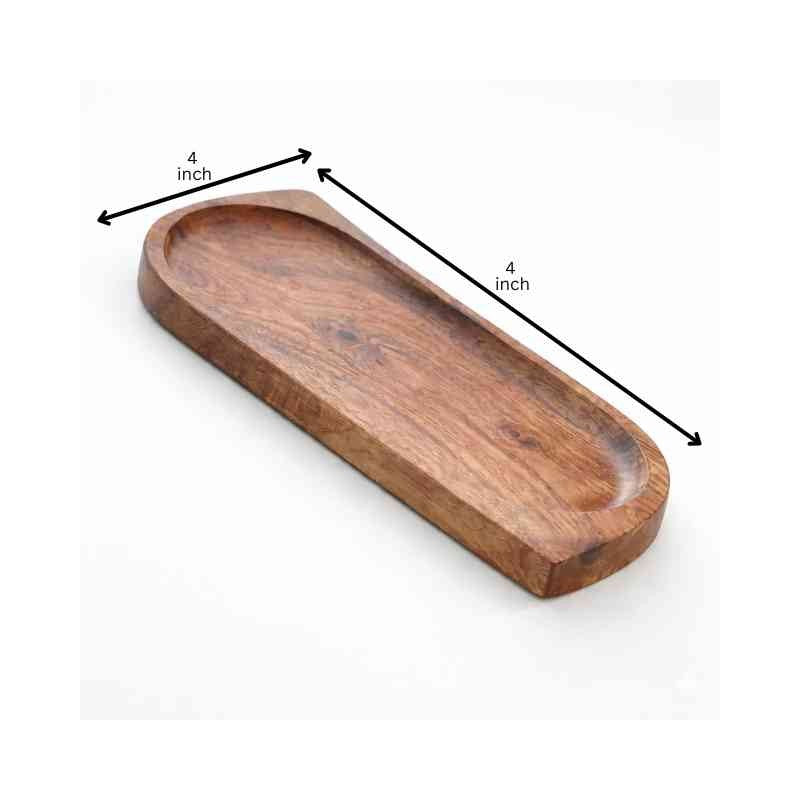 Wooden Serving Platter Set of 2 | Wood Platter | Acacia Wood Tray Set | Wooden Platter