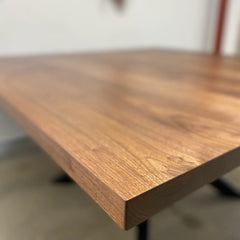 Acacia Wood Rustic Square Dining Table with Black Steel Spider Legs
