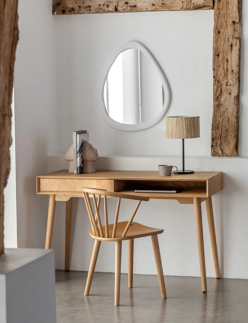Rustic Haven Oak Study Desk with Storage