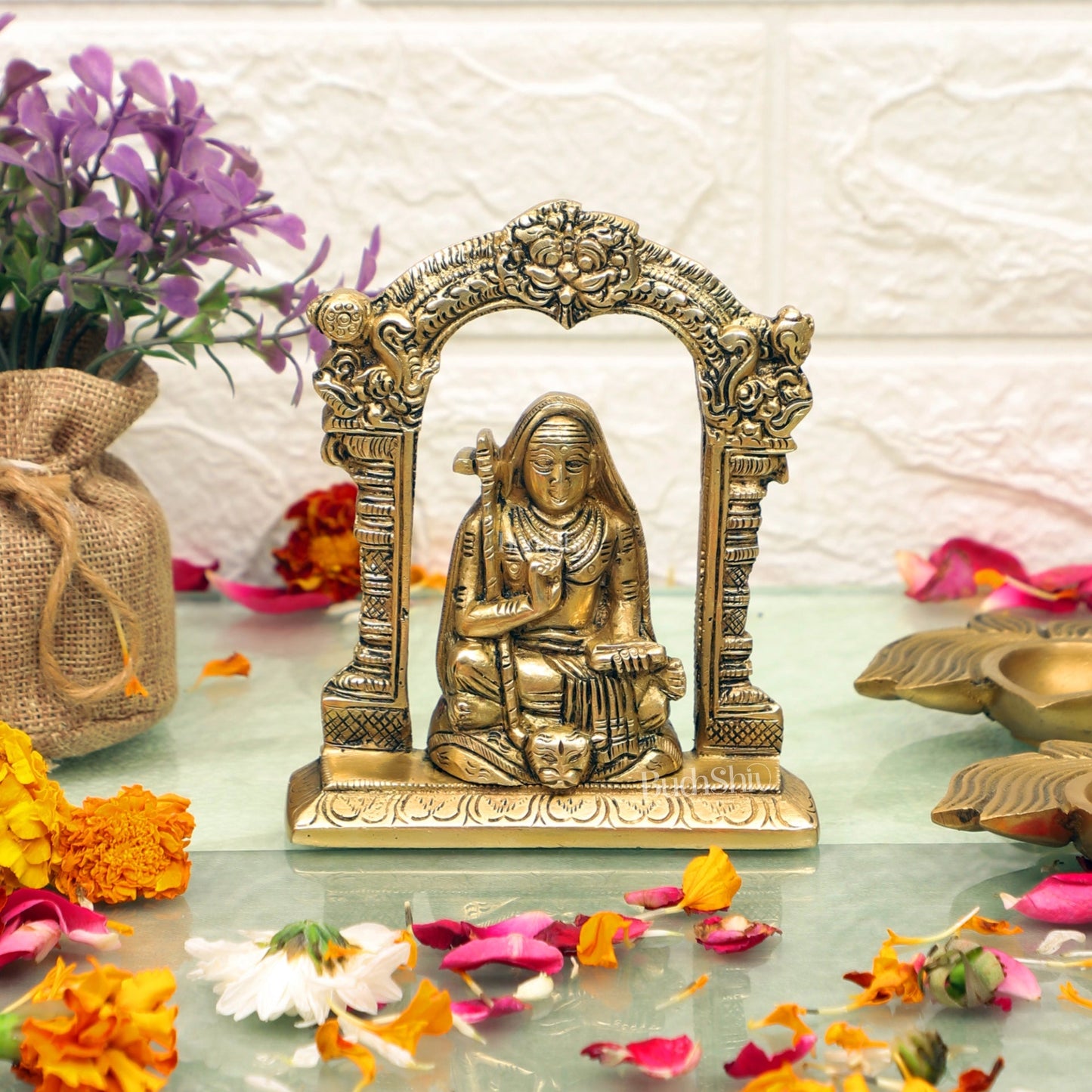 Adi Shankara Brass Statue | 5" Height | Advaita Vedanta Teachings